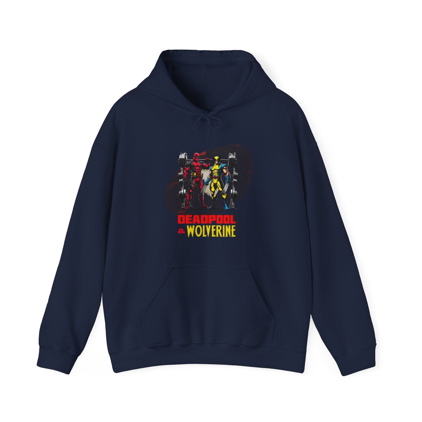 Deadpool and Wolverine weightlifting hoodie